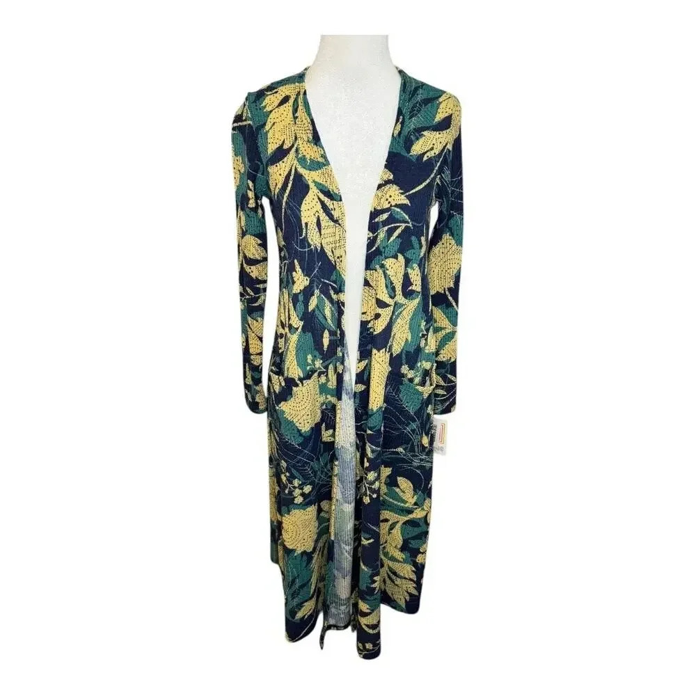 NEW LuLaRoe Sarah Women's XS Floral Kimono Coatigan Multicolor Long Sleeve NWT